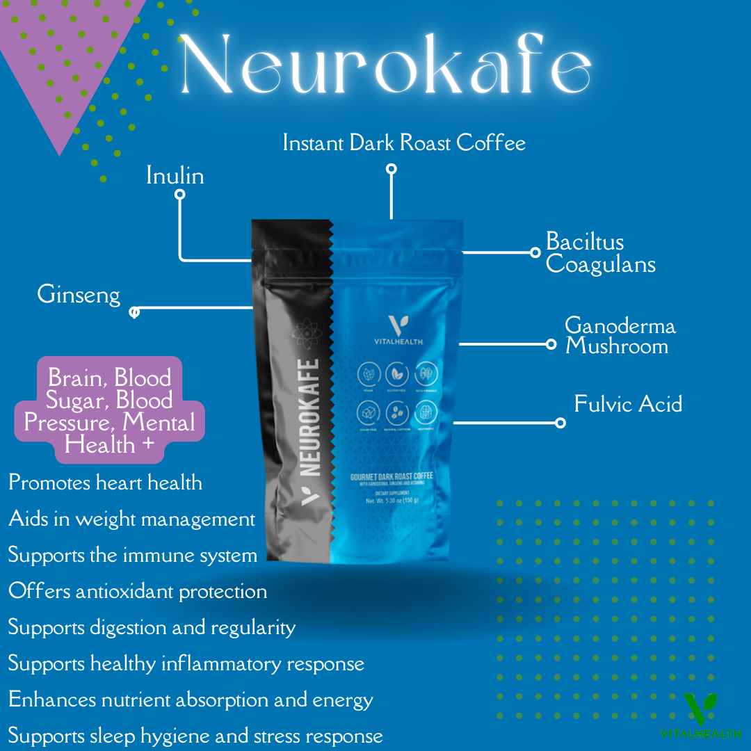V-NEUROKAFE™ Nootropic Coffee for Mental Clarity, Energy; Digestive Wellness