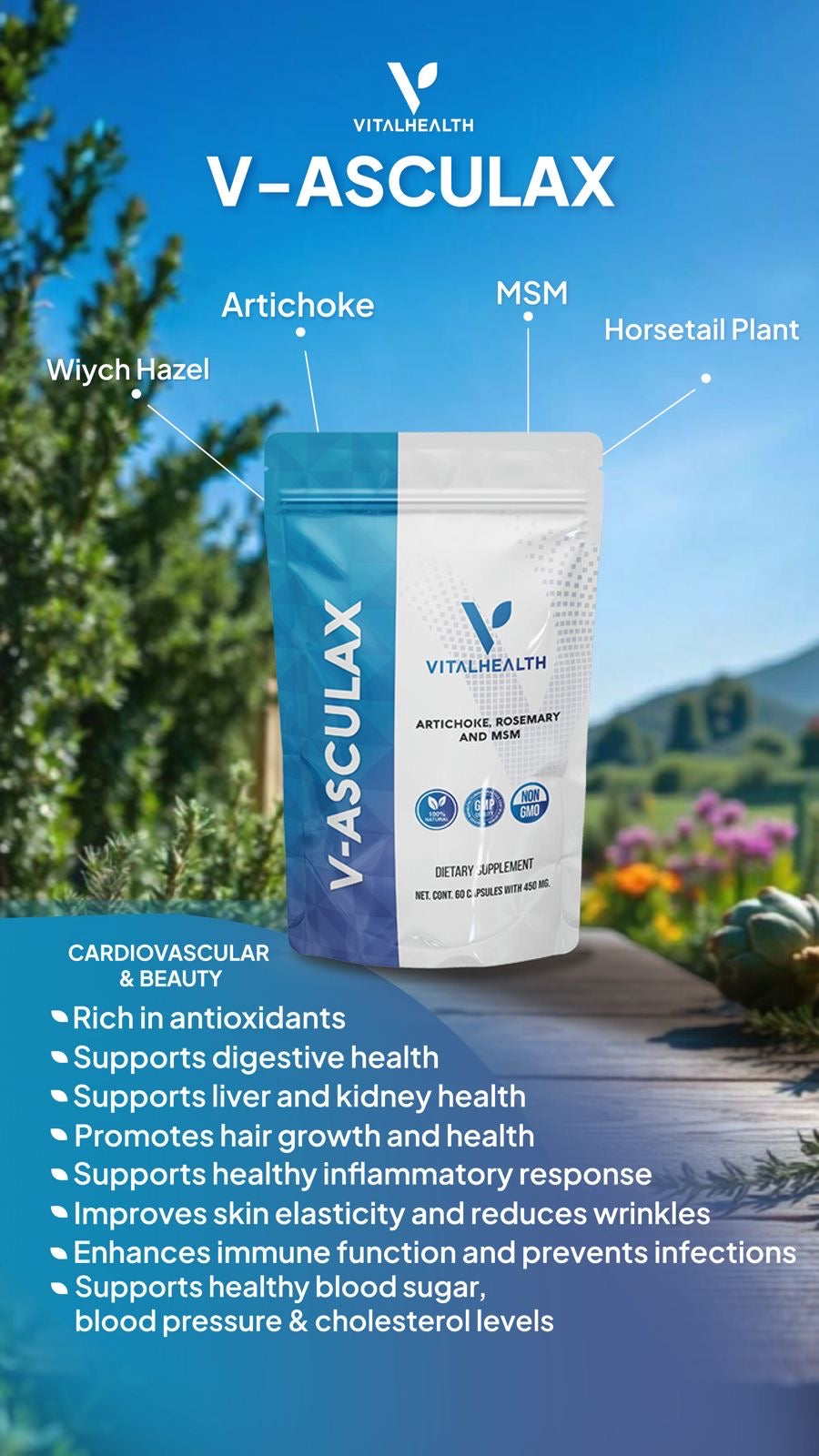 V-ASCULAX™ Circulatory Health, Vessel Elasticity &amp; Metabolic Support