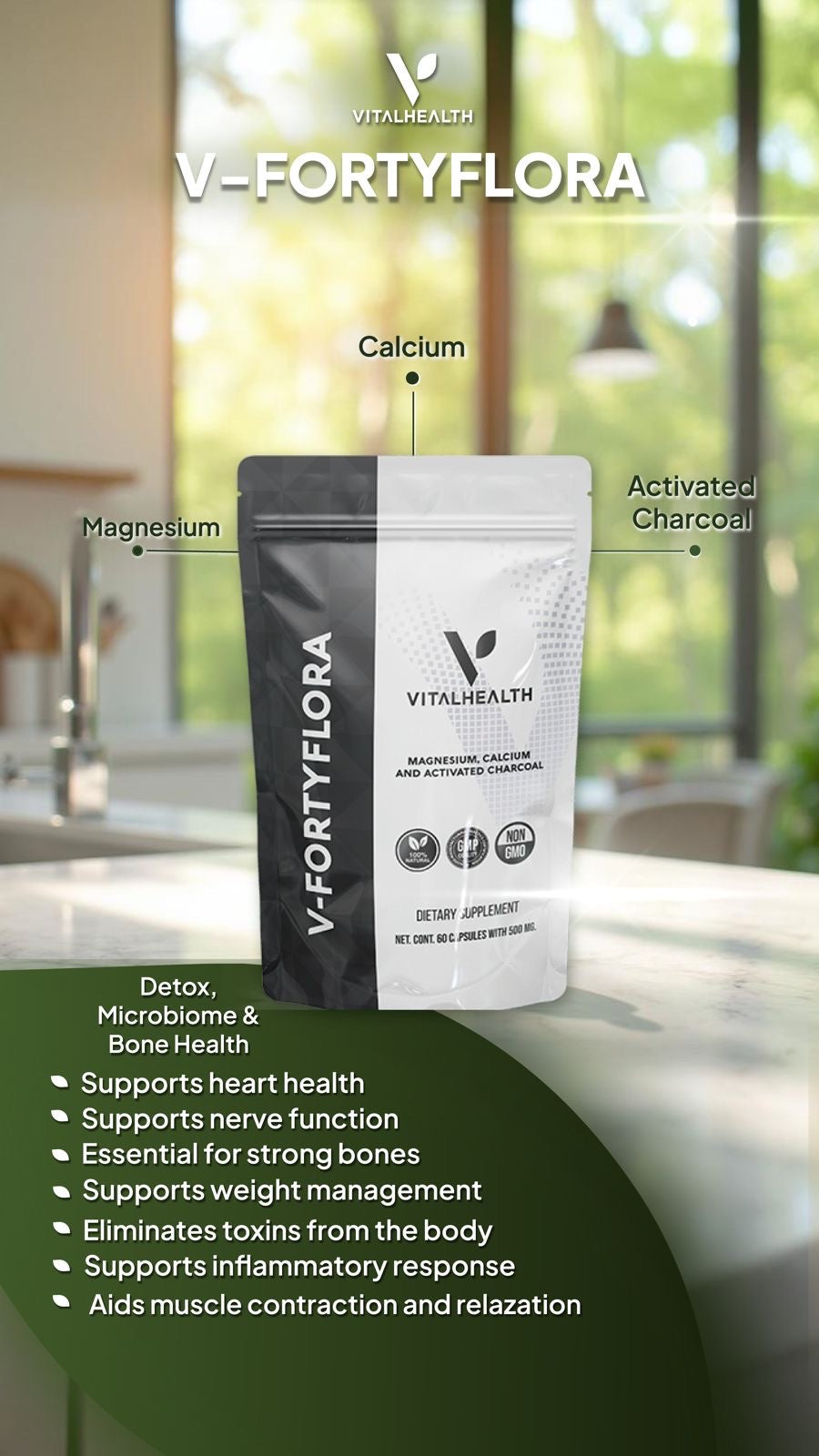 V-FORTYFLORA™ Digestive Health, Gut Balance &amp; Cellular Repair