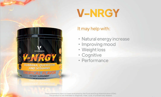 V-NRGY TROPICAL™ Sustained Energy, Mental Focus &amp; Cellular Health — All in One Scoop