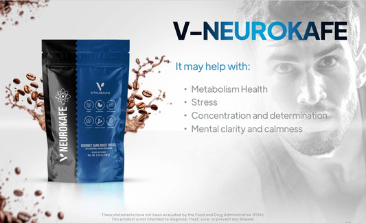 V-NEUROKAFE™ Nootropic Coffee for Mental Clarity, Energy; Digestive Wellness